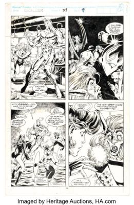 Joe Madureira and Joe Rubinstein Excalibur #57 Story Page 9 Original Art (Marvel, 1992). | Heritage