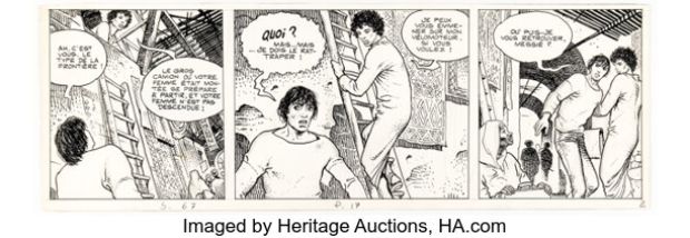 Milo Manara À Suivre #28 Giuseppe Bergman Story Page 17 Panels Original Art (Casterman, 1980). | Heritage