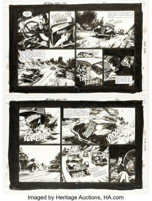 Michael Lark Batman: Nine Lives Story Pages 71-72 Original Art (DC, 2002). (Total: 2 Original Art)