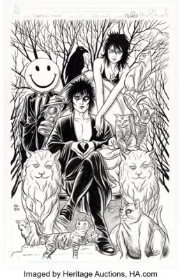 Mike Allred - Dream and Death from Sandman Specialty Illustration Original Art (undated). | Heritage