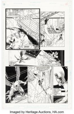Travis Charest and Scott Hanna The Darkstars #6 Hawkman and Hawkgirl Story Page 5 Original Art (DC, 1993). | Heritage