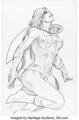 Mike Grell - Power Girl Specialty Illustration Original Art (undated). | Heritage