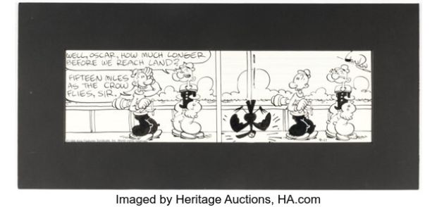 Bobby London Popeye Daily Comic Strip Original Art dated 9-11-86 (King Features Syndicate, 1986). | Heritage