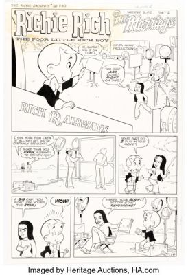 Ernie Colón and Jacqueline Roettcher (team attributed) Richie Rich Jackpots #20 "Wedded Blitz Part 2: The Marriage" Complete 5-Page Chapter Original Art (Harvey, 1975). (Total: 10 Original Art) | Heritage