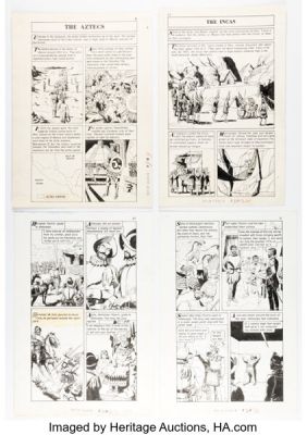 George Evans and George Tukel The World Around Us #32 - For Gold and Glory Story Pages Original Art Group of 4 (Gilberton, 1961). (Total: 4 Original Art) | Heritage