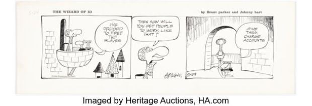 Brant Parker The Wizard of Id Daily Comic Strip Original Art dated 8-24-73 (Field Enterprises, 1973). | Heritage