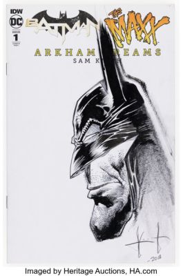 Sam Kieth Batman / The Maxx: Arkham Dreams #1 Sketch Cover Original Art (DC, 2018) Condition: VF/NM. | Heritage