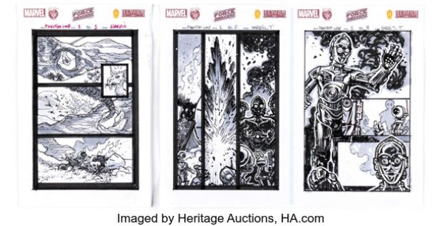 Tony Harris Star Wars Special: C-3PO #1 Complete Issue Preliminaries and Character Designs Original Art and Script Group (Marvel, 2016). (Total: 60 Items) | Heritage