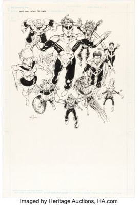 Joe Staton Who’s Who Update ’88 #1 Green Lantern Corps Illustration Original Art (DC, 1988). | Heritage