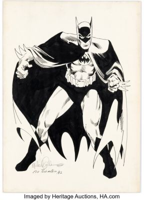 Michael Golden and Joe Rubinstein - Batman Specialty Illustration Original Art (1982). | Heritage