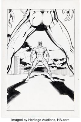 Vince Argondezzi and Bill Anderson Next Man #3 Back Cover Original Art (Comico, 1985).