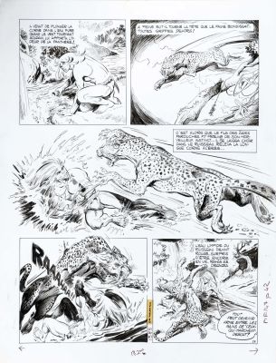 Cheret André Et... | Lot 11 - CHERET André et LECUREUX Roger Rahan Les singes hommes Planche... | Neo Enchères