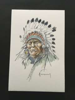 Hermann - Originele tekening in kleur - Indiaan | Catawiki