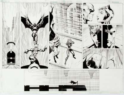 Jim Lee and Scott Williams original double page splash artwork for Batman #611. | Profiles in History