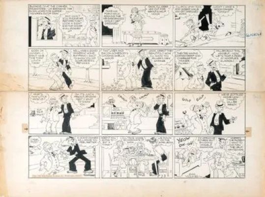 Chic Young, Blondie,... | Lot 157 - Chic Young, Blondie, planche à l’encre de Chine publiée... | Tessier Sarrou