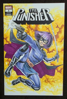 The Punisher #1 LGY 229 HIT GIRL orginal sketch art by Andres F. CRUZ | Raremarq (Buy It Now)