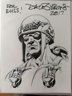 Rogue Trooper Sketch Signed and Dated by Dave Gibbons