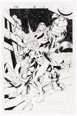 FANTASTIC FOUR VOL. 3 #15 MARCH 1999 ORIGINAL ART SPLASH PAGE BY SALVADOR LARROCA. | Hake’s