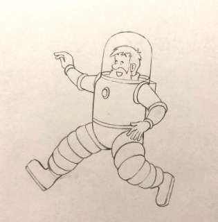 Tintin - Animation Production Drawing - Haddock - On a marché sur la lune - (années 60) | Catawiki