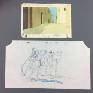 Tintin - Studios Ellipse - Crayonné + décor Crabe aux pinces d’Or - (1990) | Catawiki