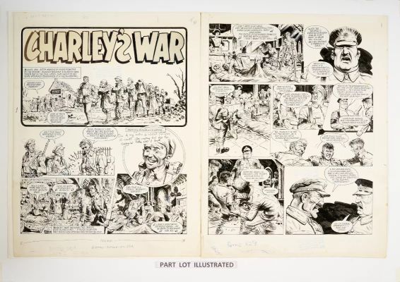 Lot 114 - Charley’s War (1979): 3 original artworks by Joe Colquhoun with script by Pat Mills for Battle- | Comic Book Auctions ltd