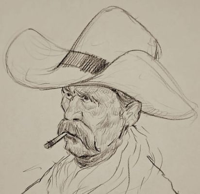 disegno originale su carta. The old cow boy | eBay Europe (Buy It Now)