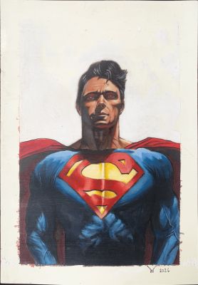 Vu Tran | Superman Acrylic Portrait Signed by the Artist | Raremarq (Buy It Now)