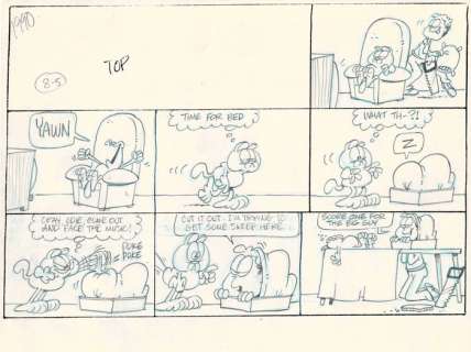 Garfield - Originele schetspagina (Sunday) Garfield - First edition - (1990) | Catawiki