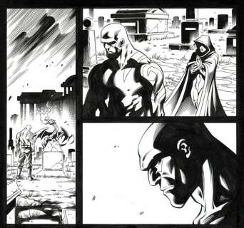 Paul Pelletier Planche originale 11x17 inches 28x44 cm - Guardians of the Galaxy #1 - Drax Captain Marvel Dragon Lune - Loose page - First edition - (2008) | Catawiki