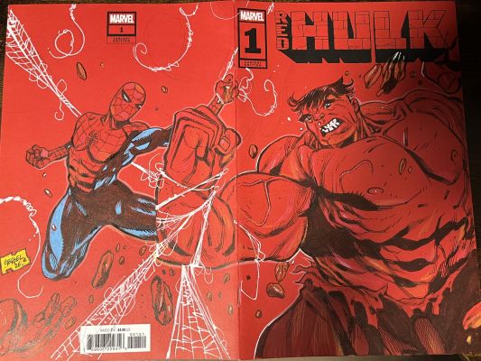 Alper Geçgel | Red Hulk #1 Sketch Cover with Red Hulk and Spider-Man | Raremarq (Buy It Now)