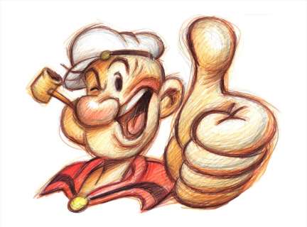 Popeye - Signed Giclée - Joan Vizcarra - On Canvas | Catawiki