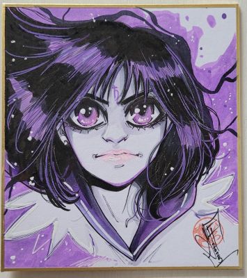 Francesca Fantini | Sailor Saturn Original Art on Japanese Shikishi | Raremarq