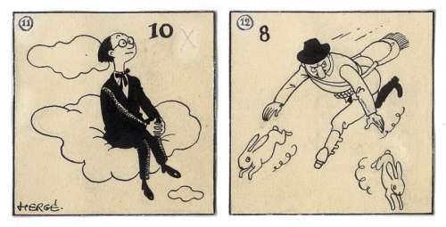 Hergé (Georges Remi) | HERGÉ Le soir jeunesse Encre de chine pour deux rares dessins d’une&he | Coutau Bégarie