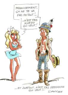 Dany - Dessin original couleur - Olivier Rameau - Hommage Ã  Hermann | Catawiki