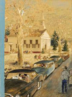 GARRETT PRICE. "Emanuel Church, Lyons Plain Road, Weston, Connecticut." [NEW YORKER / COVER ART]. | Swann Galleries