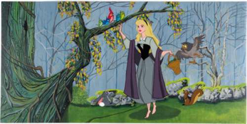 Gabriel Esquivel "I Wonder" Sleeping Beauty Cel Painting and Background Original Art (2013).... | Heritage