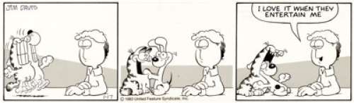 Davis, Jim | Jim Davis Garfield Daily Comic Strip Original Art dated 1-17-83 (United Feature Syndicate, 1983).... | Heritage