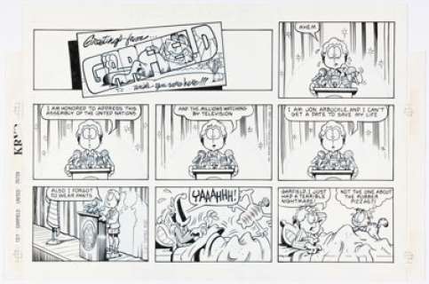 Davis, Jim | Jim Davis Garfield Sunday Comic Strip Original Art dated 12-1-91 (United Feature Syndicate, 1991). ... | Heritage