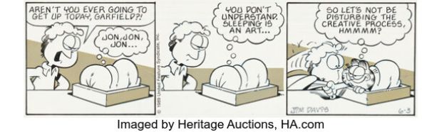 Jim Davis Garfield Daily Comic Strip Original Art dated 6-3-89 (United Feature Syndicate, 1989). | Heritage