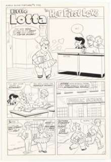 Harvey Artist Richie Rich Fortunes #3 "Her First Love" Little Lotta and Little Dot Complete 5-Page Story Original Art (Harvey, 1972). (Total: 12 Original Art) | Heritage