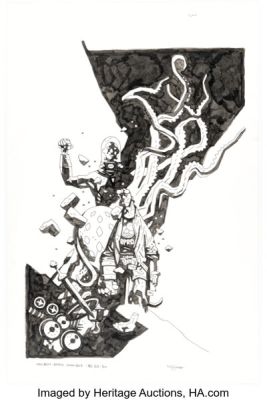 Mike Mignola Hellboy and the B.P.R.D. 1952-1954 Omnibus Cover Original Art (Dark Horse, 2021). | Heritage
