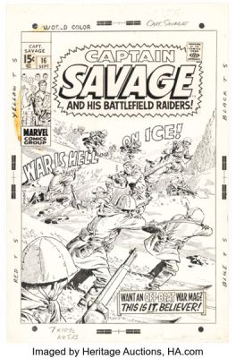 John Severin Captain Savage and his Battlefield Raiders #16 Cover Original Art (Marvel, 1969). | Heritage