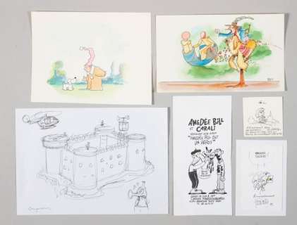 DIVERS - Lot 627 - 6 Dessins originaux par Geerts, Fournier, Carali, Rosy...