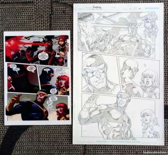 Página original MARVEL Cíclope Jean grey. X MEN FOREVER. Rodney Buchemi y Chris Claremont. Comic art