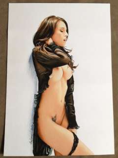 Hot Girl - Original Sexy Drawing with colored pencils, signed - Loose page - (2020) | Catawiki