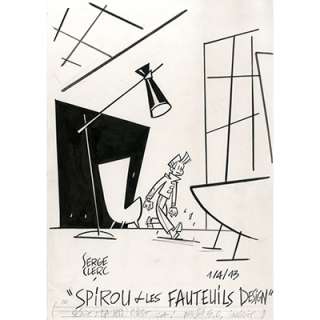 Serge Clerc - Illustration Spirou et les fauteuils design