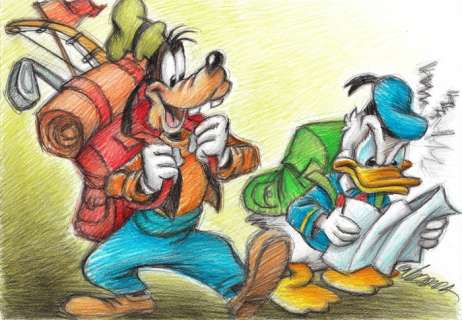 Donald Duck & Goofy Trip - Original Drawing - Joan Vizcarra - Original Art | Catawiki