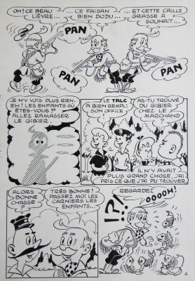 Histoire » La Chasse Est Ouverte » – Michel-Paul Giroud | « Tonton Bola » – Planche Originale – Page 4 | Zic et Bul