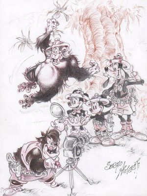 Sergio Asteriti - Illustrazione ispirata a “Topolino alla ricerca di un tesoro perduto” (1974)