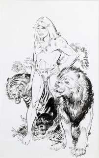 Chéret | Rahan, illustration Ã  l’encre de Chine pour la co… | Banque Dessinée